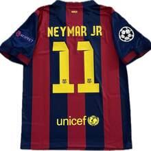 Neyma R JR 11 Barcelona Football Soccer Jersey – Short Sleeve Vintage Jersey - 紅色和藍色 - 查看 1