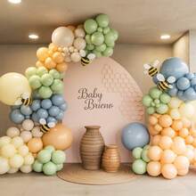 10英寸鼠尾草绿、蓝色、黄色气球，灰色、蓝色、橄榄绿、浅黄色、象牙色乳胶气球，带丝带，适用于婚礼、生日、周年纪念、毕业典礼、母亲节 - 多用途室内/室外装饰，生日气球 - A-1 - 查看 8