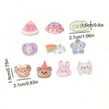 10pcs/Set 3D Shoe Charms Set, Cute Transparent Resin Bear Cloud Shoes Charms, Diy Women Sandals Decorative Buckle Gifts - Multicolor - View 5