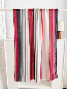 1pc Geometric Abstract Print Detachable Headscarf Hijab, Casual Daily Wear - Multicolor - View 6