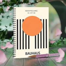 1pc A5 Spiral Bound Notebook, Bauhaus Style Striped Art Notebook, Spiral Coil Notebook, University Grid Notebook, Hardcover Journal Diary, Suitable For Travel, Daily Writing, Office, Record Keeping, Wonderful Gift For Family And Friends - A5 - View 2