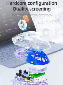 A2 双模 RGB 背光 2.4G 无线蓝牙透明游戏鼠标，适用于 PC 和办公设备 - 查看 5