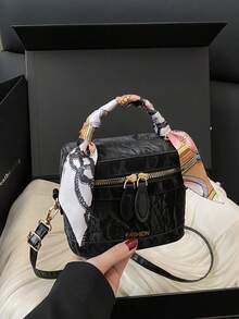 2026 New Fashionable Niche Design Silk Scarf Shoulder Crossbody Bucket Bag, Versatile Summer Handbag For Women - Multicolor - View 11