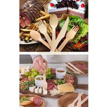 3/12/25/50/100pcs/Set Disposable Wooden Cutlery Set, Includes Knife, Fork And Spoon, Suitable For Christmas, Thanksgiving, Birthday, Wedding And Home Decor, Also Applicable For Home Kitchen, Restaurant, Hotel, Kitchen Supplies And Tableware. - Multicolor - View 5