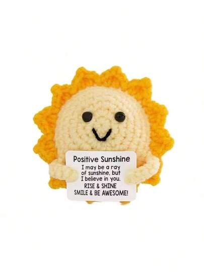 1件太阳手工编织毛绒玩具创意感恩节礼物精致小众礼物适合生日祝福感谢送礼家居可爱装饰娃娃高品质手工钩织娃娃柔软亲肤治愈娃娃。