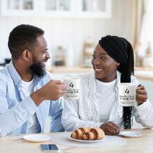 1pc 11oz (325ml) "4 Months Anniversary" Coffee Mug, Suitable For Couples, Girlfriend And Boyfriend, Ceramic Material, Double-Sided Printing, Microwave And Dishwasher - Gift for the 6-month Anniversary - View 4