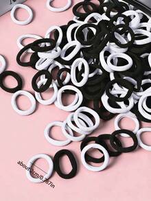 1000个女孩休闲可爱简约黑白发圈，日常佩戴礼物 - 小號毛巾圈 - 查看 5