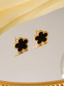 1对简约可爱花朵耳钉，百搭日常及各种场合佩戴，女士 - 花朵D款 - 查看 3