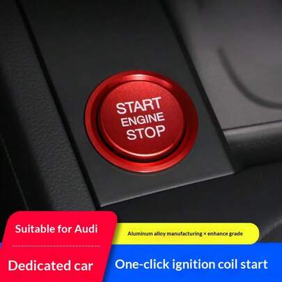 Miếng dán khởi động một chìa khóa Audi, phù hợp với các dòng xe A6 A4 A7 Q5 Q7 A5, phụ kiện trang trí nút công tắc đánh lửa.