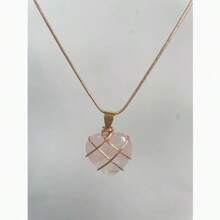 Collar De Princesa, Collar De Cristal Rosa Y Ópalo Del Mismo Estilo Para Niñas, Lindo Accesorio - Rosa - Ver 1