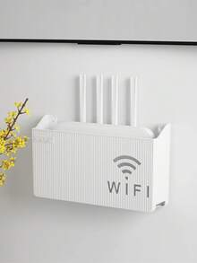 1pc Wall-Mounted WiFi Router Storage Box, Home Decor, Room Decoration - Multicolor - View 2