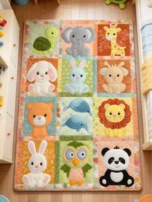 1pc Whimsical Outer Space Themed Area Rug, Jungle Animal Pattern Decorative Carpet, Suitable For Reading Nook, Bedroom Decor, Small Rug, Carpet, Home Decor, Living Room Rug, Bedroom Rug, Washable Outdoor Rug - Multicolor - View 4
