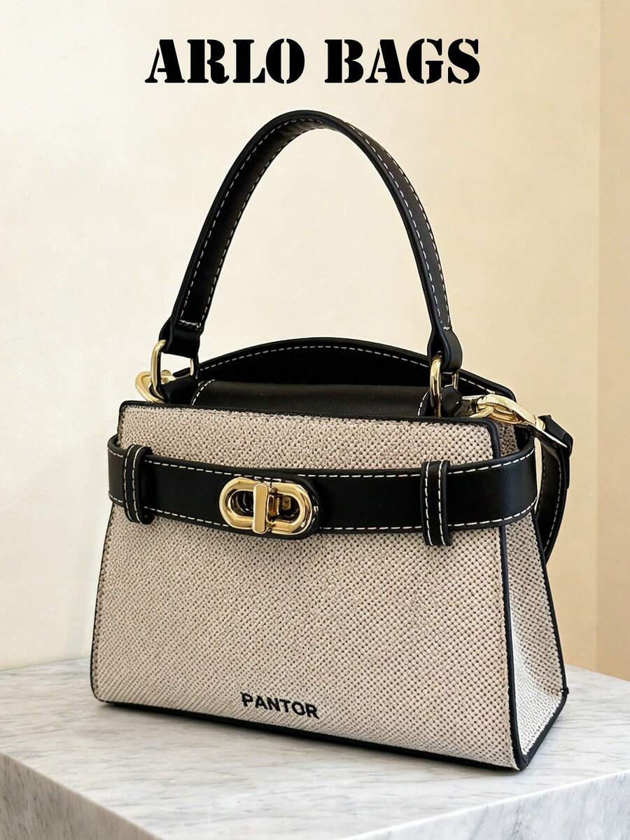 Mini Fashionable Versatile Color Block Casual Handbag, Women, New Year Special Offer - Black - View 1