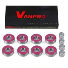 608RS Skateboard Longboards Bearing Set, Rolling Bearings, Skates Bearings Snow Red, Pack Of 8u2026 - 8 Rose Red Bearings - View 1