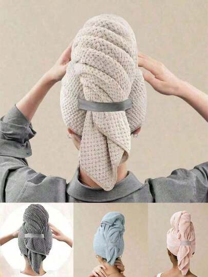 1pc Large Absorbent Towel, Ultra-Fine Fiber Curling Towel, Super Absorbent Dry Hair Cap, Suitable For Women's Hair Care Accessories And Wet Hair Headscarf