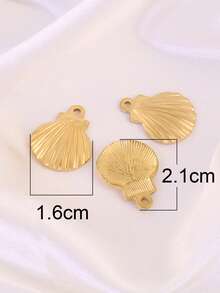 3件套不锈钢海螺吊坠配件，18K镀金海洋贝壳吊坠，适用于DIY珠宝制作材料及配件 - 吊墜 - 查看 8