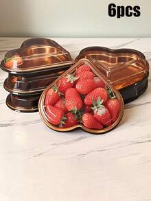 10 Golden Heart-Shaped Plastic Trays - Multi-Purpose Large-Capacity Snack Storage Containers, Suitable For Fruit, Sushi, Vegetable, Salad And Cheese Boards. With Transparent Bodies And Exquisite Golden Frames, They Are Practical Essentials For Parties And Festivals, As Well As Thoughtful Gift Options - Gold - View 9