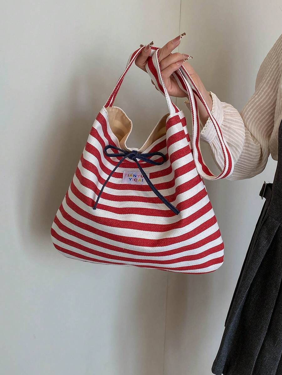 Estilo minimalista versátil y casual. Bolso de bandolera clásico de gran capacidad a rayas, modelo 2026 para mujer