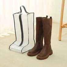 1/2/3/4pcs Boot Storage Bags Dust-Proof, Travel Shoe Bags Mid-High Boot Storage Bags, Home Boot Storage Bags, Visible Dust-Proof Boot Covers, Suitable For Shoe Storage Racks, Graduation Travel Shoe Storage Bags, Graduation Gifts - Black - View 4