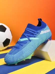 1双男女通用足球鞋，长钉训练鞋，低帮户外男女竞技运动鞋，适用于人造草坪、硬地、室内训练场，专业团队运动鞋，轻便高性能高帮专业足球鞋，厂家直销 - 寶藍色 - 查看 2