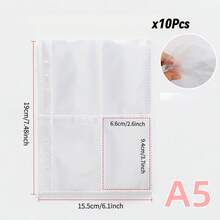 10张A5活页夹替换内芯，包括1格、2格、4格双面口袋保护套 - 彩色 - 查看 12