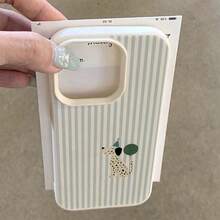 1pc TPU Material Blue Striped Polka Dot Dog Pattern Phone Case Suitable Compatible With Iphone 17 Pro Max/17/16 Pro Max/15/13/12/11, S20 FE/A15/S24/A55, Note 11/Note 12/Note 13 Pro, Full Coverage Anti-Drop Soft Protective Phone Case - White - View 3