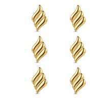 Wing-Shaped Stud Earrings, Featuring A Simple And Fashionable Multi-Layered Wave Design, This Geometric-Shaped Pair Of Earrings Is A Must-Have For Women - Gold - View 15