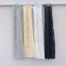 1 Pair Women's Lace Splice High Elastic Soft UV Protection Arm Sleeves, Suitable For Summer Cycling, Driving, Golf, Running, Cooling (Random Style Sent, Item Shown Is Gray, Khaki, White, Black From Left To Right),Travel,Festival - Multicolor - View 9