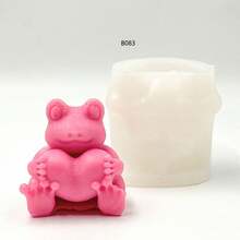 3D抱心青蛙硅胶模具，适用于DIY香薰蜡烛 - 青蛙 - 查看 1