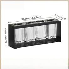 Black 3/4 Cup Rack [With Drainage] Countertop Cutlery Storage Rack Kitchen Cutlery Shelf - Black - View 3