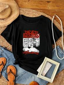 Maglietta da donna con stampa "Dead Infection", regalo per amici, colore nero, in cotone, taglia unica - nero - Visualizzare 1