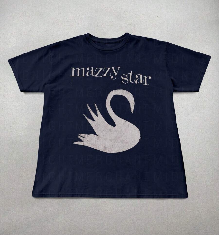 Mazzy Star T-Shirt Among My Swan Album Shirt Cute Graphic Tees Mazzy Star Graphic Tee Band Shirts Gifts For Her Vintage - 黑色 - 查看 1