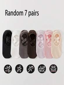 1/3/7 Đôi tất thể dục Barre Pilates Yoga dành cho nữ, tất yoga chống trượt bằng silicon, độ bám chuyên nghiệp, phù hợp cho chạy bộ, tập gym, Pilates, múa ba lê và các bài tập trên sàn - Nhiều màu (đen, hồng, xám, tím, kaki), có hỗ trợ vòm chân và đệm mắt cá chân - Món quà lý tưởng cho những người đam mê khiêu vũ và thể dục, dụng cụ tập luyện thiết yếu, chất liệu bền. - Nhiều màu - Xem 8