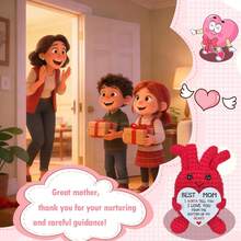 1件手工钩织爱心妈妈感谢礼物 – 贴心的复活节篮子填充物，送给继母、教母、妈妈，来自儿子或女儿的礼物，母亲节特别创意…… - 彩色 - 查看 5