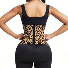 1 Piece Leopard Print Women's Waist Trainer - High Compression Triple Wrap Fitness Shaper Waist Belt, Suitable For Gym, Sports And Fitness, Adjustable Straps, Nylon Material, Elegant Design, Fitness Accessories Exercise Waistband I Discovered Amazing Products On - 黃色 - 查看 3