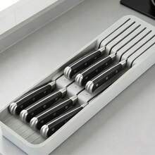 1个多功能厨房刀具沥水架，塑料刀具收纳盒 - 彩色 - 查看 6