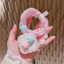 5pcs/Set 40W Macaron Star Data Cable Protector, Pink Rhinestone Ribbon Anti-Bending Cable Sleeve - Multicolor - View 3