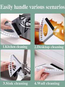 1件装二合一窗槽清洁刷带刮刀 | 手持式缝隙除尘刷，适用于窗槽、浴室和厨房缝隙 - 多色 - 查看 6