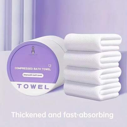 5pcs/10pcs Compressed Disposable Bath Towels, Portable Travel Towels, Thick Absorbent, (30cm X 60cm) Individually Packaged, Washable Cloth Towels For Home, Outdoor Travel, Camping, Beach, Hotel, Salon