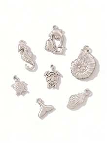 3件套不锈钢海螺吊坠配件，18K镀金海洋贝壳吊坠，适用于DIY珠宝制作材料及配件 - 吊墜 - 查看 2