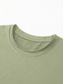 男士夏季圆领休闲T恤和短裤套装 - 薄荷綠 - 查看 6