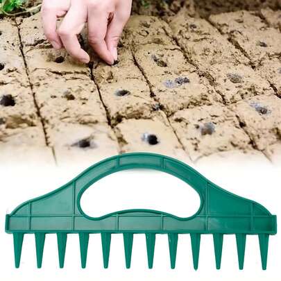 1pc Seeding Tool, Soil Drill Tool, Gardening Seeding Spacing Tool, Suitable For Agricultural Land, Garden Vegetable Planting, Agricultural Rake