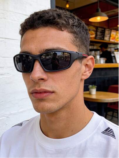 Polarized Sunglasses, Unisex Street Style Plastic Black Fashion Personalized Y2K Glasses, Outdoor Sports Cycling Glasses, Travel Beach Holiday Driving Fishing Summer UV Protection Sunglasses