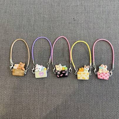 DIY微缩模型场景娃娃屋配件 - 手机、相机和电脑微型装饰品，适用于钥匙、手机、背包和钱包，完美的情人节礼物