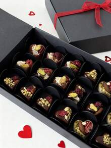 50个巧克力花形分隔架，花形设计，防撞固定底座，3种颜色（白色、黑色、牛皮纸色），适用于珠宝、糖果杯、甜点杯、纸杯或迷你零食，也适用于节日礼盒、婚礼回礼、情人节、生日派对、甜品店展示、烘焙装饰、甜品桌摆设等。 - 彩色 - 查看 2