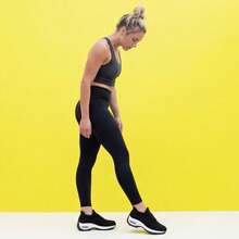 Damen gestrickte SportLässig Schuhe mit Luftpolster, stoßabsorbierenden Schnürsenkeln und Sneakers - Schwarz und Weiss - Übersicht 3