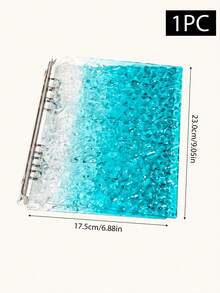 1pc A5/A6 Size Wavy Transparent Loose-Leaf Binder, Acrylic Gradient Colorful Transparent Folder, Can Be Used As Notebook, Planner, Card Storage, Sticker Book, Photo Album, Stationery,Card Holder - A5 - View 12