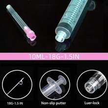 5 Pack 10ml 18 Gauge Luer Lock  1ml 2.5ml 3ml 5ml 10ml 20ml With 25Ga 23Ga 22Ga 21Ga 18Ga Lab Consumables Individually Sealed Wrapped - 10ml, 18 gauge - Xem 2