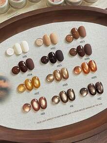 Miss Leia 1-12 15ml Autumn/Winter Nail Polish Collection: Glitter, Pearlescent, Cat Eye Gel Nail Polish In Shades Of Caramel, Coffee, Milk Tea, Brown - Popular Colors, Suitable For Beginners, Salons, DIY Home Use, Holidays, Gifts - Multicolor - View 23