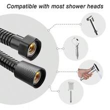 G1/2 Interface (0.79 Inch/2cm) Shower Hose, Flexible Stainless Steel Handheld Shower Hose, Brass Fittings, Replacement Metal Extendable Shower Hose - Multicolor - View 7